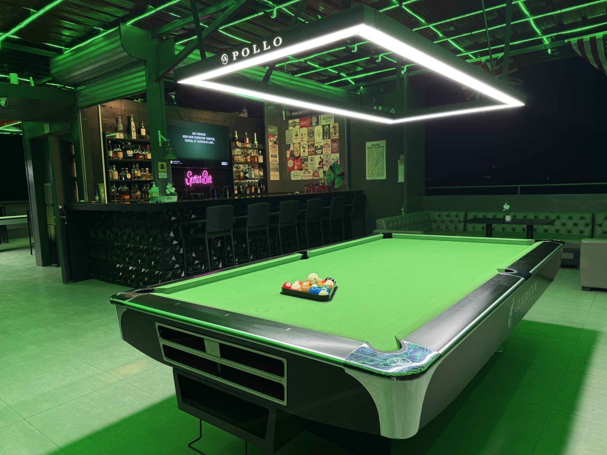 Billard table at Greys Sportsbar