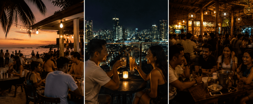 Collage of 3 images with different bars