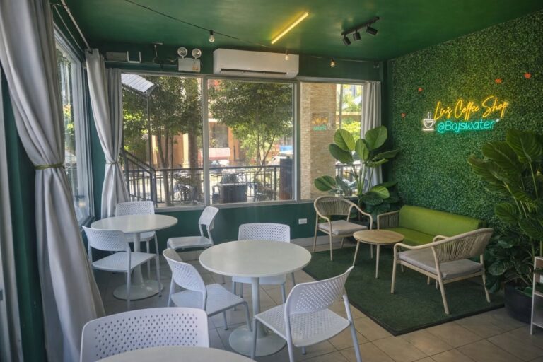 Inside a cozy coffeeshop