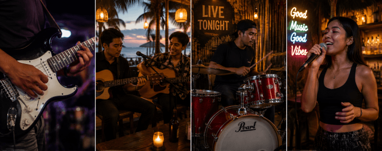 Collage of filipino musicioans performing