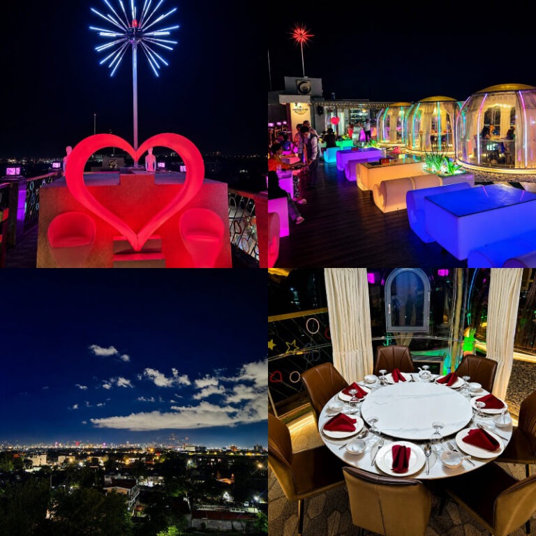 Hidden star rooftop collage with 4 images